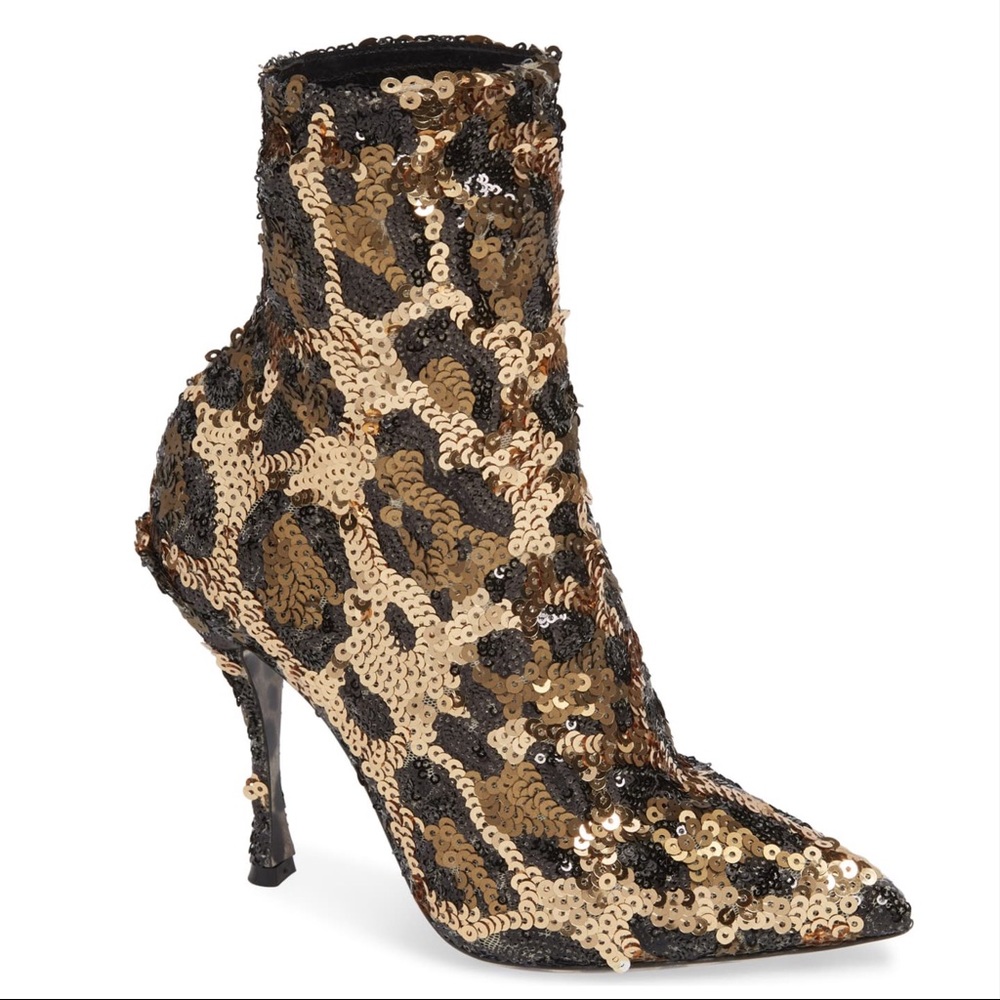 ***SOLD*** Dolce & Gabbana leopard sequin bootie